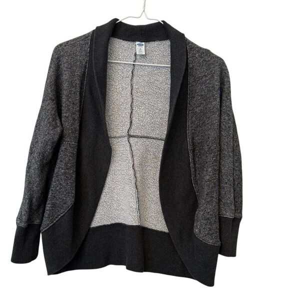 Old Navy Girls French Terry Open Front Dark Gray Cardigan Sweater Medium Size 8 - Picture 2 of 5